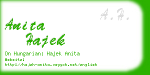 anita hajek business card